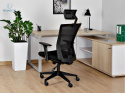 UNIQUE - nowoczesny fotel biurowy obrotowy ERGONIC, czarny