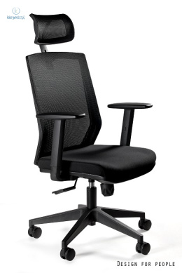 UNIQUE - nowoczesny fotel biurowy obrotowy ESTA, czarny