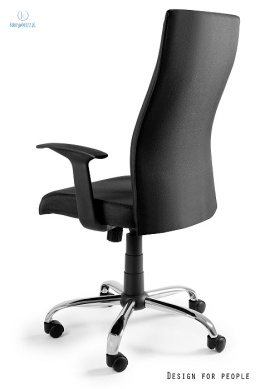UNIQUE - nowoczesny fotel biurowy obrotowy BLACK ON BLACK, czarny