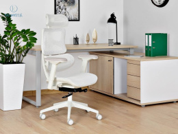 UNIQUE - nowoczesny fotel biurowy obrotowy ERGOTECH, biały