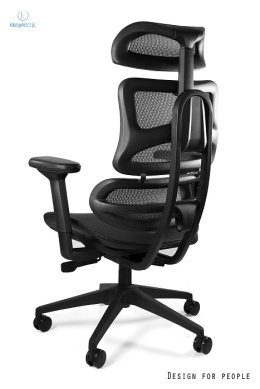 UNIQUE - nowoczesny fotel biurowy obrotowy ERGOTECH, czarny