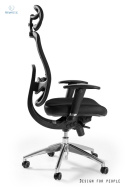 UNIQUE - nowoczesny fotel biurowy obrotowy VIP, czarny