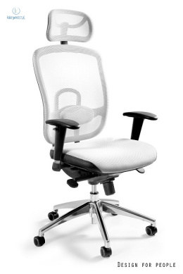 UNIQUE - nowoczesny fotel biurowy obrotowy VIP, czarny/biały
