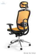 UNIQUE - nowoczesny fotel biurowy obrotowy VIP, czarny/żółty