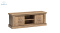JARSTOL - klasyczna szafka RTV dwudrzwiowa z półką ANTICA, 142x50 cm - kolor dąb kraft złoty