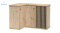 JARSTOL - nowoczesna komoda narożna, dwudrzwiowa z lamelami CALI, 122x85 cm - kolor dąb artisan
