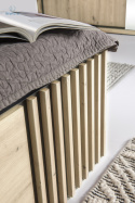 JARSTOL - nowoczesne łóżko ze stelażem i lamelami CALI, 160x200 cm - kolor dąb artisan