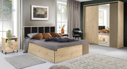 JARSTOL - nowoczesny zestaw mebli do sypialni CALI XL1, (łóżko 180x200 cm, szafa, 2x szafka nocna)
