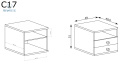 JARSTOL - nowoczesny zestaw mebli do sypialni CALI XL2, (łóżko 180x200 cm, szafa XL, 2x szafka nocna)