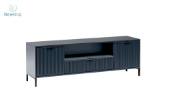 JARSTOL - designerska szafka RTV w stylu glamour z szufladą LINKaSTYLE XL, 165x55 cm - kolor indygo