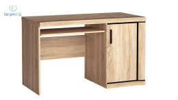 JARSTOL - nowoczesne biurko z wysuwaną półką na klawiaturę DALLAS, 126x77 cm - kolor dąb sonoma