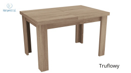 JARSTOL - nowoczesny, mały stół rozkładany do salonu/jadalni DALLAS, 120-160 cm kolor dąb truflowy