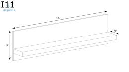 JARSTOL - duża, nowoczesna półka wisząca INDIANAPOLIS I-11, 120x32 cm - kolor jasny jesion