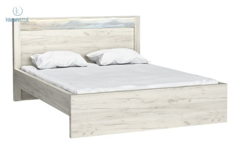 JARSTOL - duże, nowoczesne łóżko ze stelażem INDIANAPOLIS I-19, 160x200 cm - kolor kraft biały