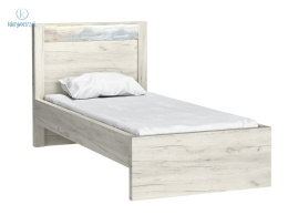 JARSTOL - jednoosobowe, nowoczesne łóżko ze stelażem INDIANAPOLIS I-20, 90x200 cm - kolor kraft biały