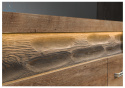 JARSTOL - nowoczesna, duża komoda z witryną i półkami INDIANAPOLIS I-22, 137x141 cm - kolor ciemny jesion