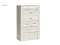 JARSTOL - nowoczesna, wysoka komoda z półką i 2 szufladami INDIANAPOLIS I-6, 76x127 cm - kolor kraft biały