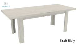 JARSTOL - nowoczesny, duży stół rozkładany do salonu/jadalni INDIANAPOLIS, 160-200 cm kolor kraft biały