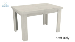 JARSTOL - nowoczesny, mały stół rozkładany do salonu/jadalni INDIANAPOLIS, 120-160 cm kolor kraft biały