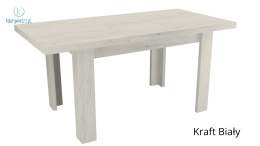 JARSTOL - nowoczesny, mały stół rozkładany do salonu/jadalni INDIANAPOLIS, 120-160 cm kolor kraft biały