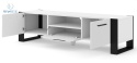 BIM FURNITURE - nowoczesna, loftowa szafka RTV stojąca NUKA-160, 160x48 cm - biały mat