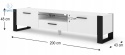 BIM FURNITURE - nowoczesna, duża szafka RTV stojąca NUKA-200, 200x48 cm - biały mat