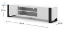 BIM FURNITURE - nowoczesna, loftowa, duża szafka RTV stojąca MONDI-188, 188x47 cm - biały mat