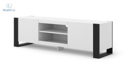 BIM FURNITURE - nowoczesna, loftowa szafka RTV stojąca MONDI-158, 158x47 cm - biały mat
