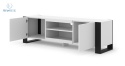 BIM FURNITURE - nowoczesna, loftowa szafka RTV stojąca MONDI-158, 158x47 cm - biały mat