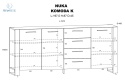 BIM FURNITURE - nowoczesna/loftowa, duża komoda z szufladami NUKA K, 197x87 cm - dąb artisan