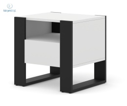BIM FURNITURE - nowoczesna/loftowa szafka nocna stojąca MONDI, 48x43 cm - kolor biały mat