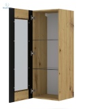 BIM FURNITURE - nowoczesna/loftowa wisząca witryna do pokoju/salonu MONDI 125 , 125x48 cm - kolor dąb artisan