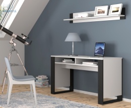 BIM FURNITURE - nowoczesne, loftowe biurko MONDI WHITE, 130x55 cm, kolor biały mat