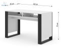 BIM FURNITURE - nowoczesne, loftowe biurko MONDI WHITE, 120x55 cm, kolor biały mat