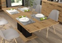 BIM FURNITURE - nowoczesny/loftowy duży stół rozkładany do salonu/jadalni NUKA I, 140-200 cm - kolor dąb artisan