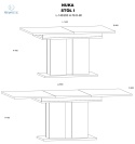 BIM FURNITURE - nowoczesny/loftowy duży stół rozkładany do salonu/jadalni NUKA I, 140-200 cm - kolor dąb artisan