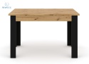 BIM FURNITURE - nowoczesny/loftowy stół rozkładany do salonu/jadalni NUKA H, 120-160 cm - kolor dąb artisan