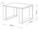 BIM FURNITURE - nowoczesny/loftowy stolik kawowy NUKA 60, 60x60 cm kolor biały mat