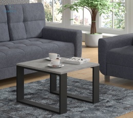 BIM FURNITURE - nowoczesny/loftowy stolik kawowy NUKA 60, 60x60 cm kolor jasny beton