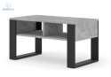 BIM FURNITURE - nowoczesny/loftowy stolik kawowy z półką NUKA 90, 90x48 cm kolor jasny beton