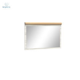 JARSTOL - duże, nowoczesne lustro wiszące do pokoju/salonu KORA K-14, 120x80 cm - dąb kraft biały/złoty
