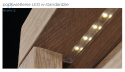 JARSTOL - nowoczesna, wąska witryna z podświetleniem LED LIVINIO L-4, 197x70 cm - kolor dąb ribbeck/biały