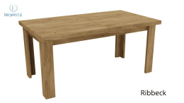 JARSTOL - nowoczesny, duży stół rozkładany do salonu/jadalni LIVINIO, 160-200 cm kolor dąb ribbeck