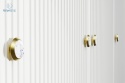 BIM FURNITURE - designerska, duża komoda w stylu glamour PETRA 1824D, 180x73 cm - kolor biały mat