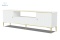 BIM FURNITURE - designerska szafka RTV w stylu glamour z szufladą PETRA 2D1S, 180x55 cm - kolor biały mat