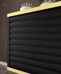 BIM FURNITURE - nowoczesna, designerska szafka RTV wisząca SUBI, 180x33 cm - kolor czarny mat