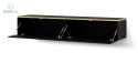 BIM FURNITURE - nowoczesna, designerska szafka RTV wisząca SUBI, 180x33 cm - kolor czarny mat