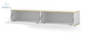 BIM FURNITURE - nowoczesna, designerska szafka RTV wisząca WABI, 180x33 cm - kolor biały mat