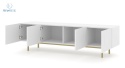 BIM FURNITURE - nowoczesna, duża szafka RTV stojąca KAIRO 180-4D, 180x50 cm - kolor biały mat