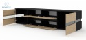 BIM FURNITURE - nowoczesna, duża szafka RTV stojąca VIPER-187, 187x45 cm - czarny mat/dąb stone